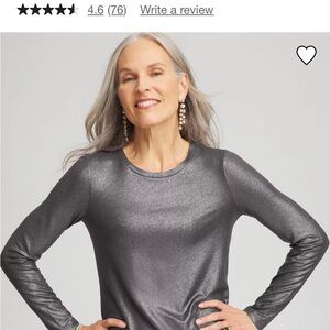 Chico's Foil Long Sleeve Layering Tee